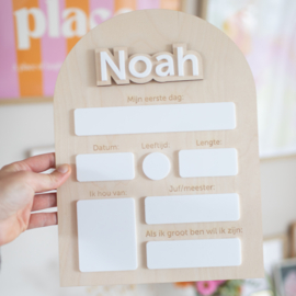 Invulbord - Naar school, met extra invulplek!