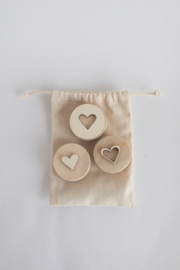 Houten mini stempelset  - Liefde -