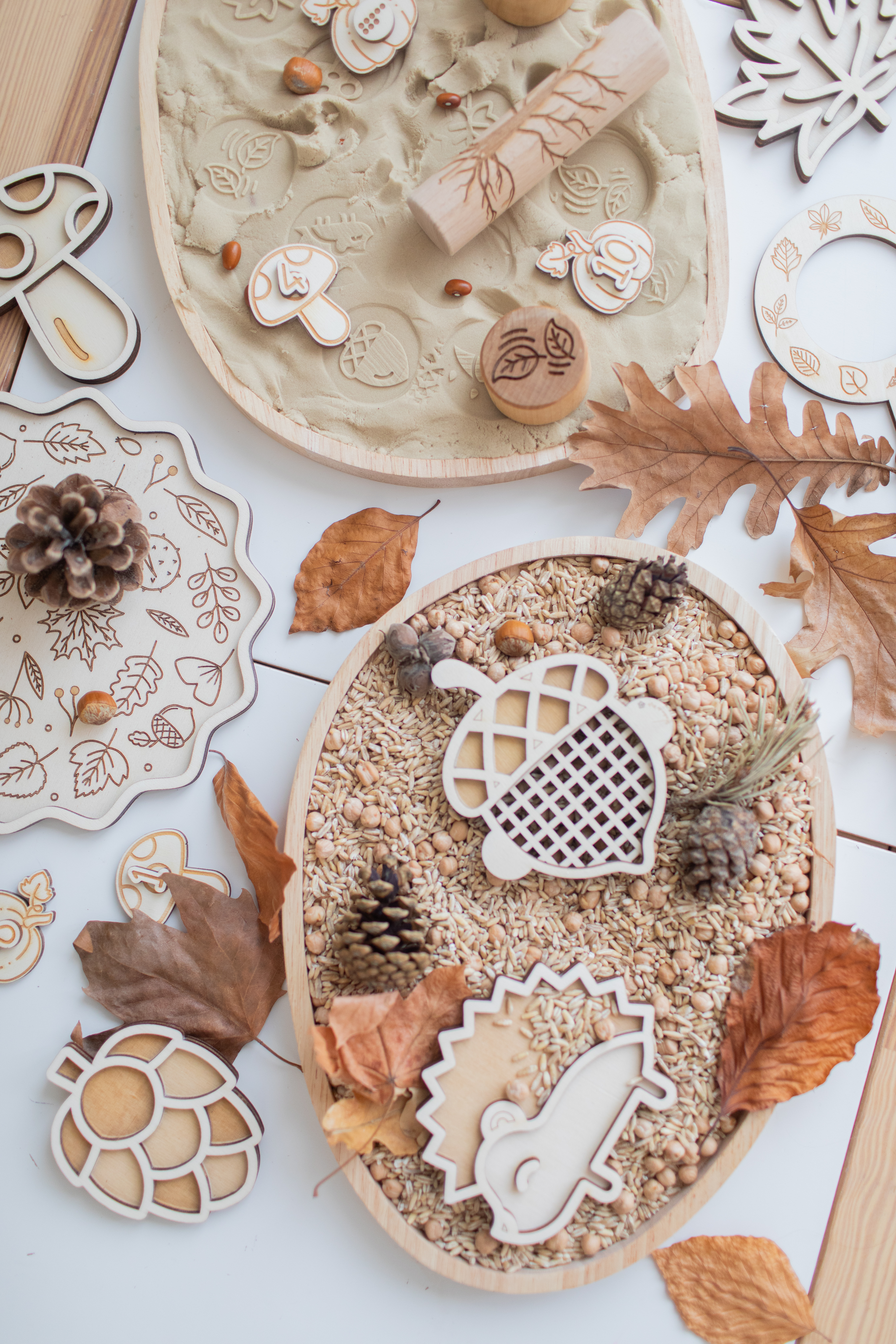 Houten speeltray -  De herfst