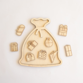 Houten speeltray - De zak van sinterklaas!