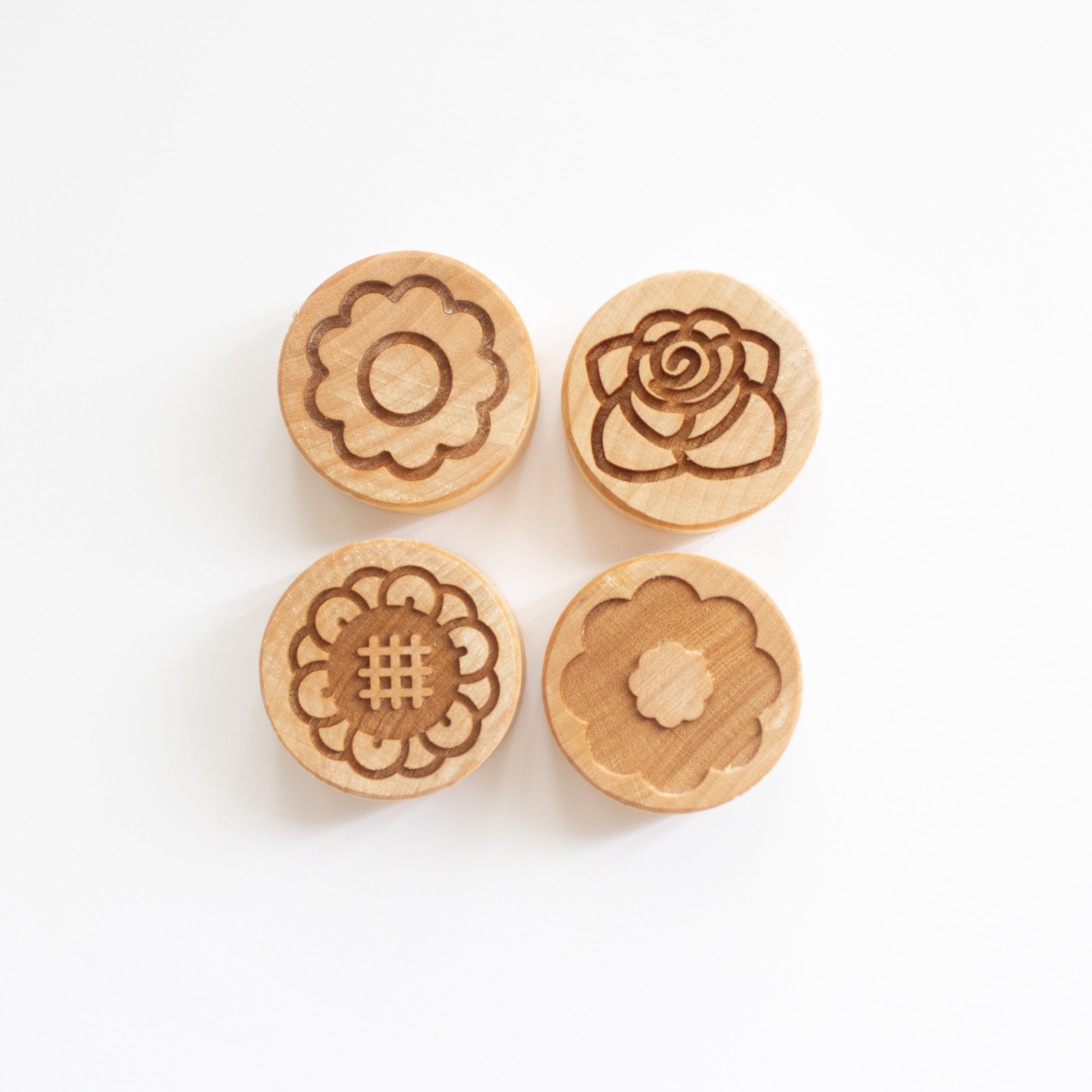 Houten stempelset - Bloemen