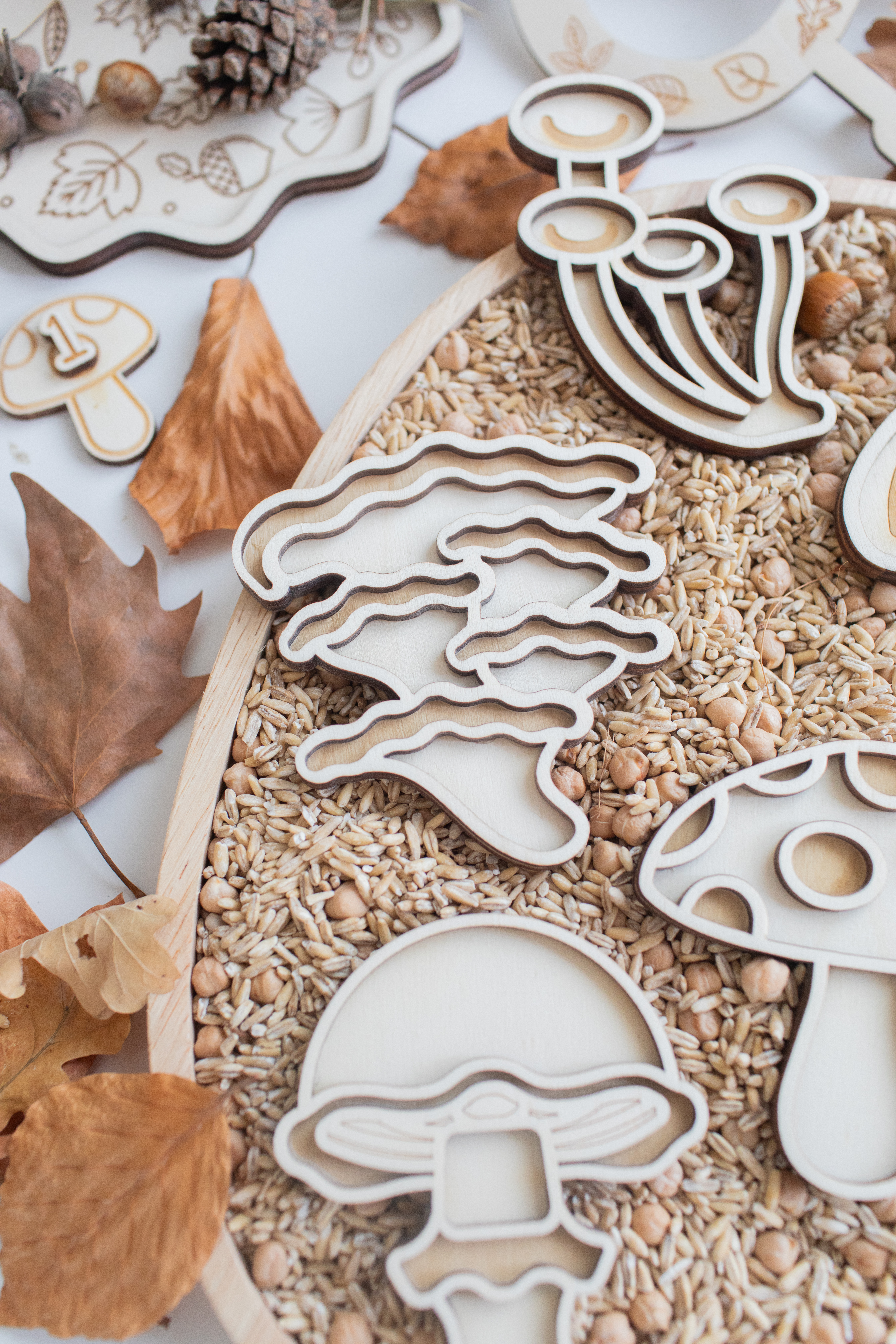 Speeltray miniset - Paddestoelen