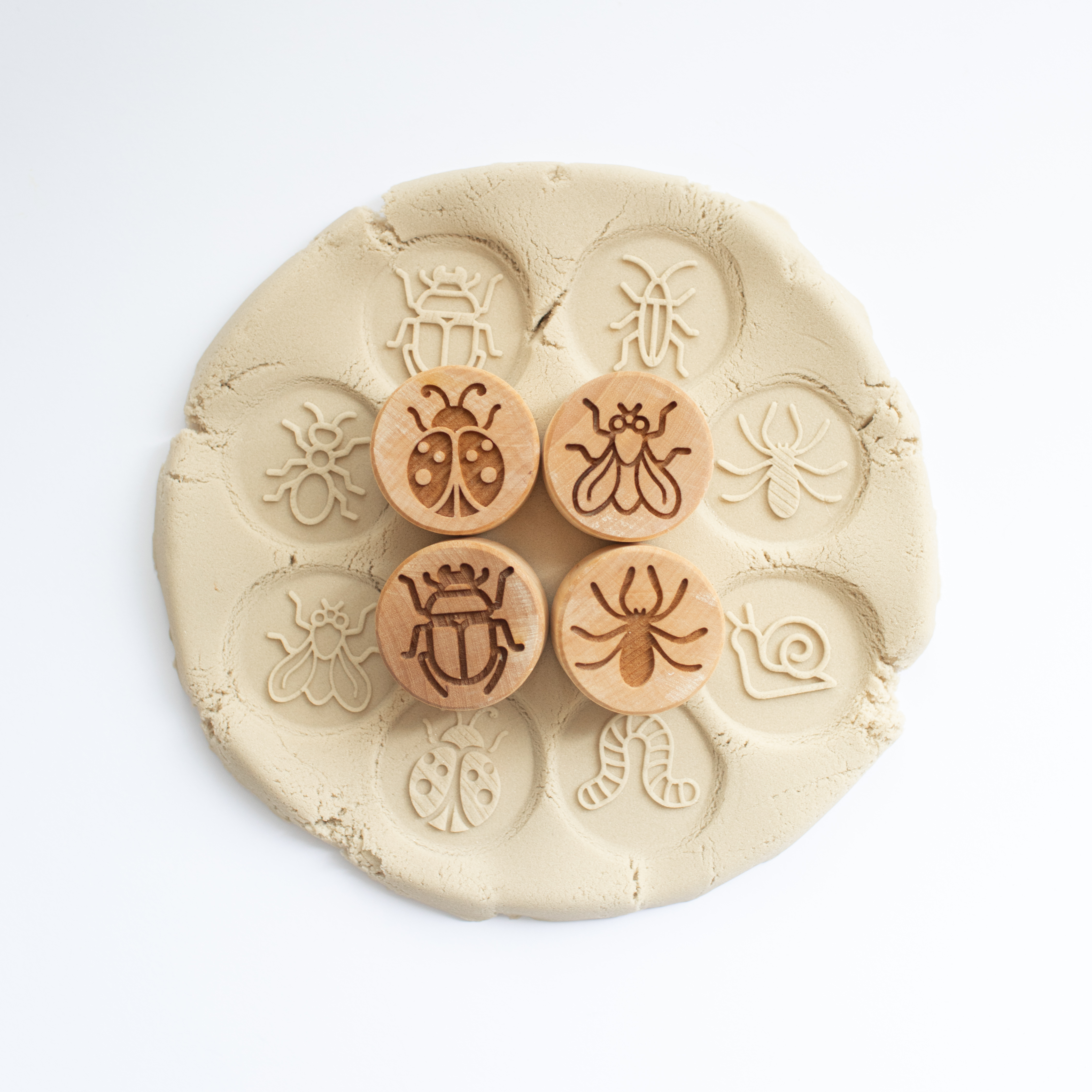 Houten stempelset - Kriebelbeestjes