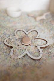 6 kleine houten steentjes