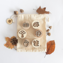 Houten stempelset  - De herfst -