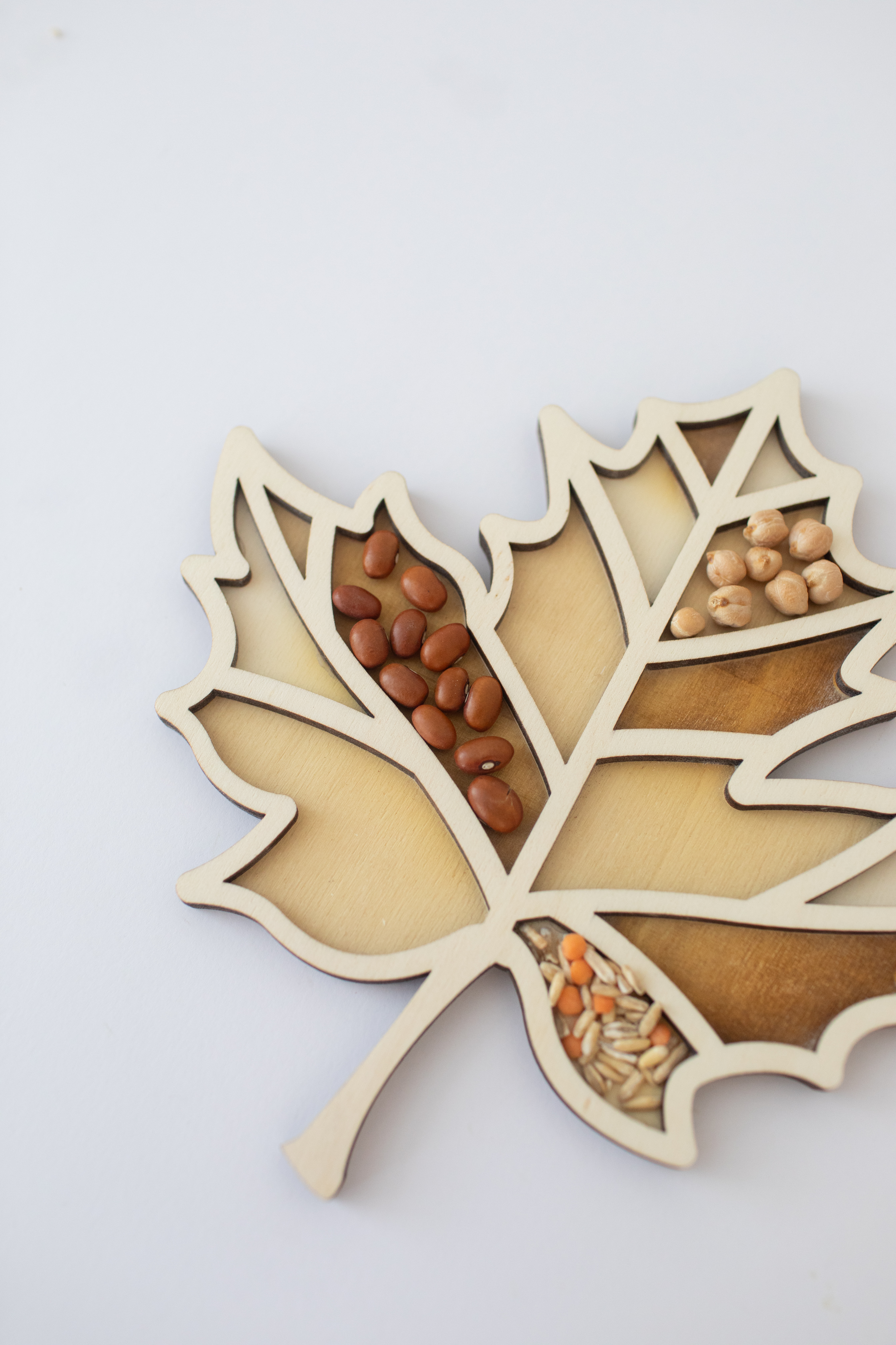 Houten speeltray -  Herfstblad