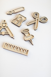 Speeltray miniset - School tools
