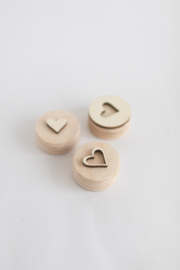 Houten mini stempelset  - Liefde -