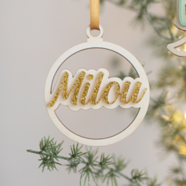 Houten kerstbal - met naam