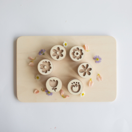 Houten stempelset - Bloemen -