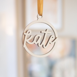 Houten kerstbal - met naam