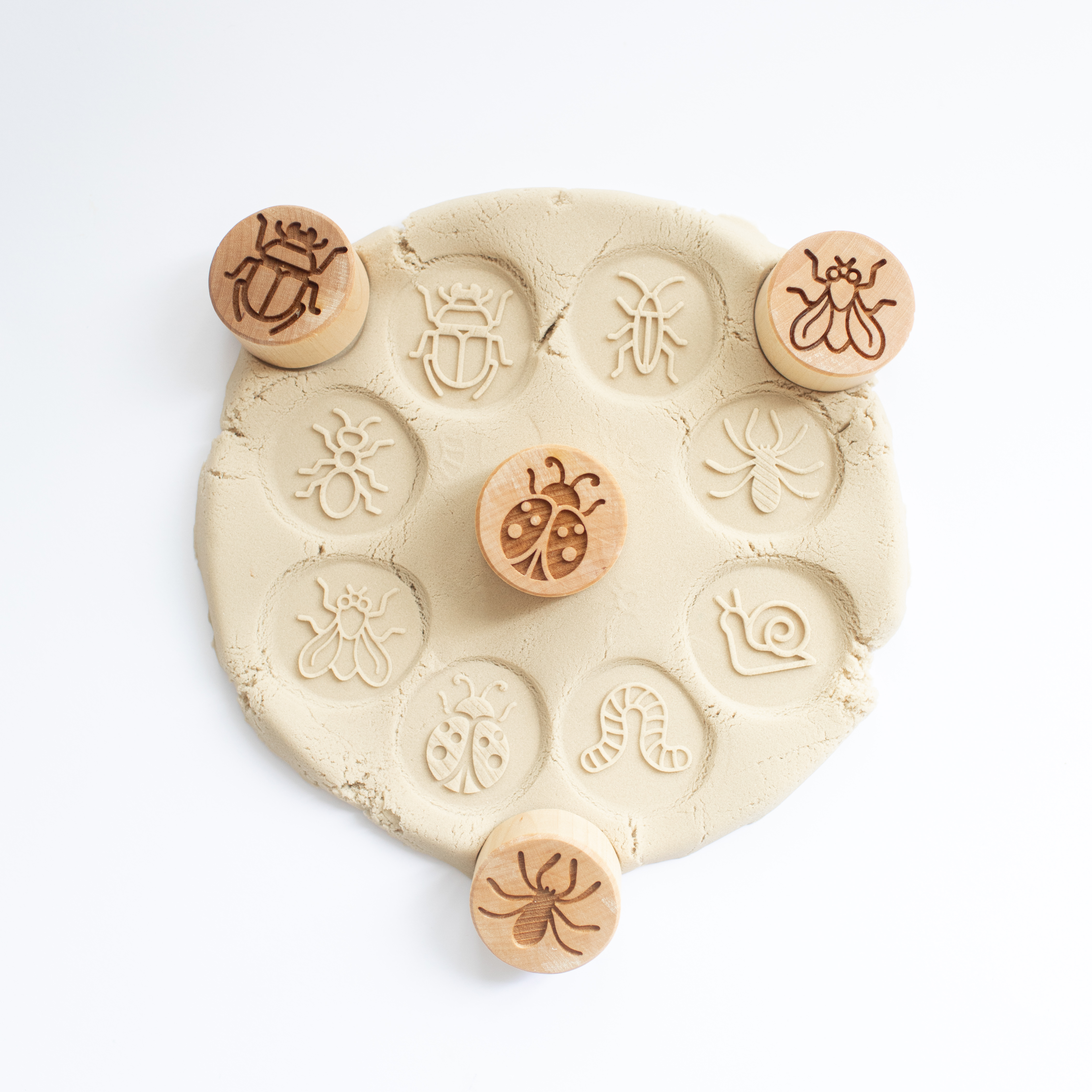 Houten stempelset - Kriebelbeestjes