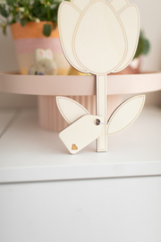 Houten knutselbloem blanco - Tulp