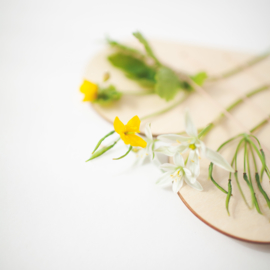 Houten bloemenhouder met draden - Groot