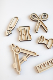 Speeltray miniset - School tools