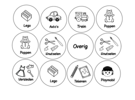 Houten opslag/speelgoed labels
