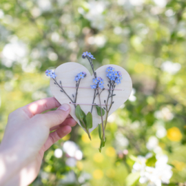 Houten bloemenhouder met draden - Klein