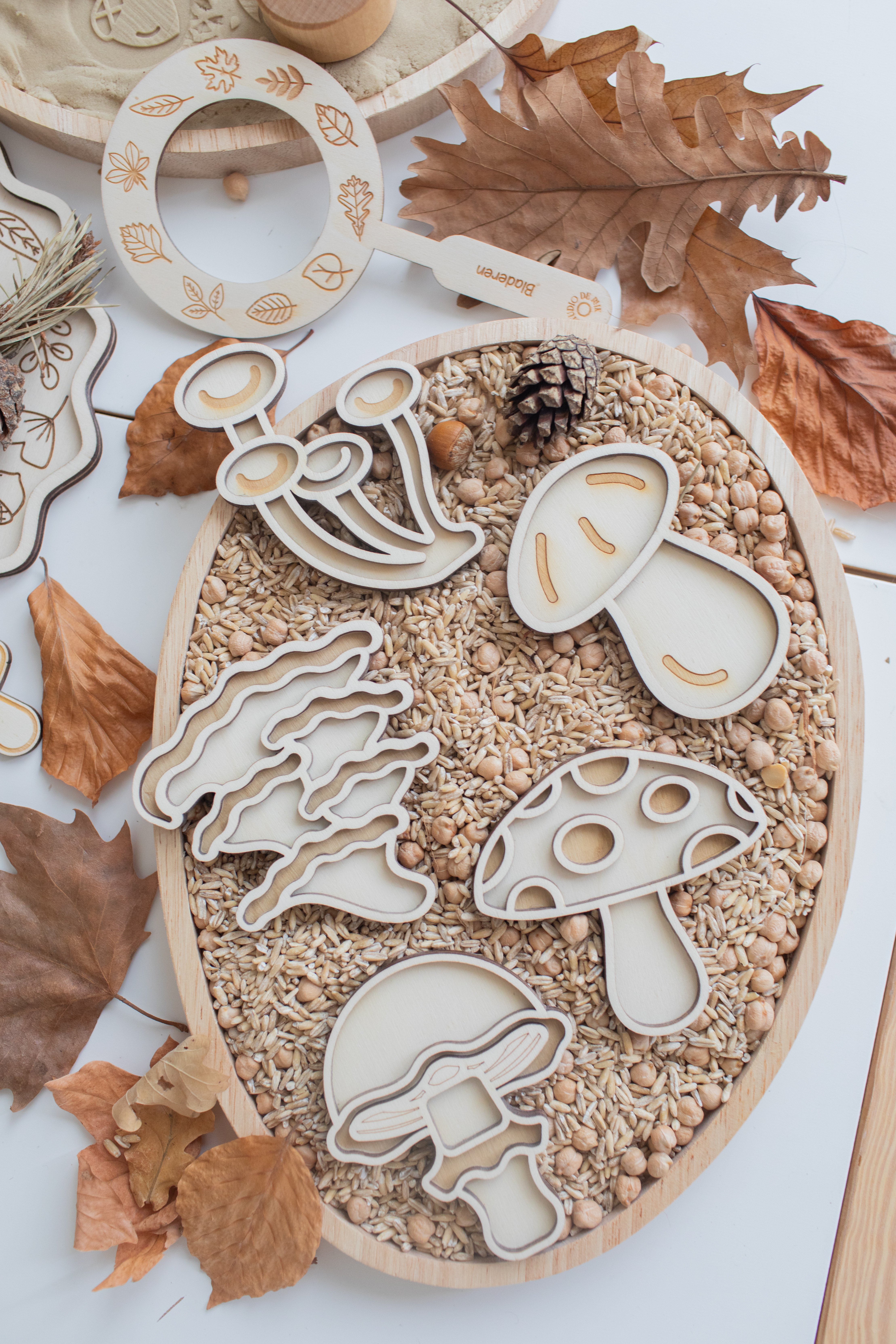 Speeltray miniset - Paddestoelen