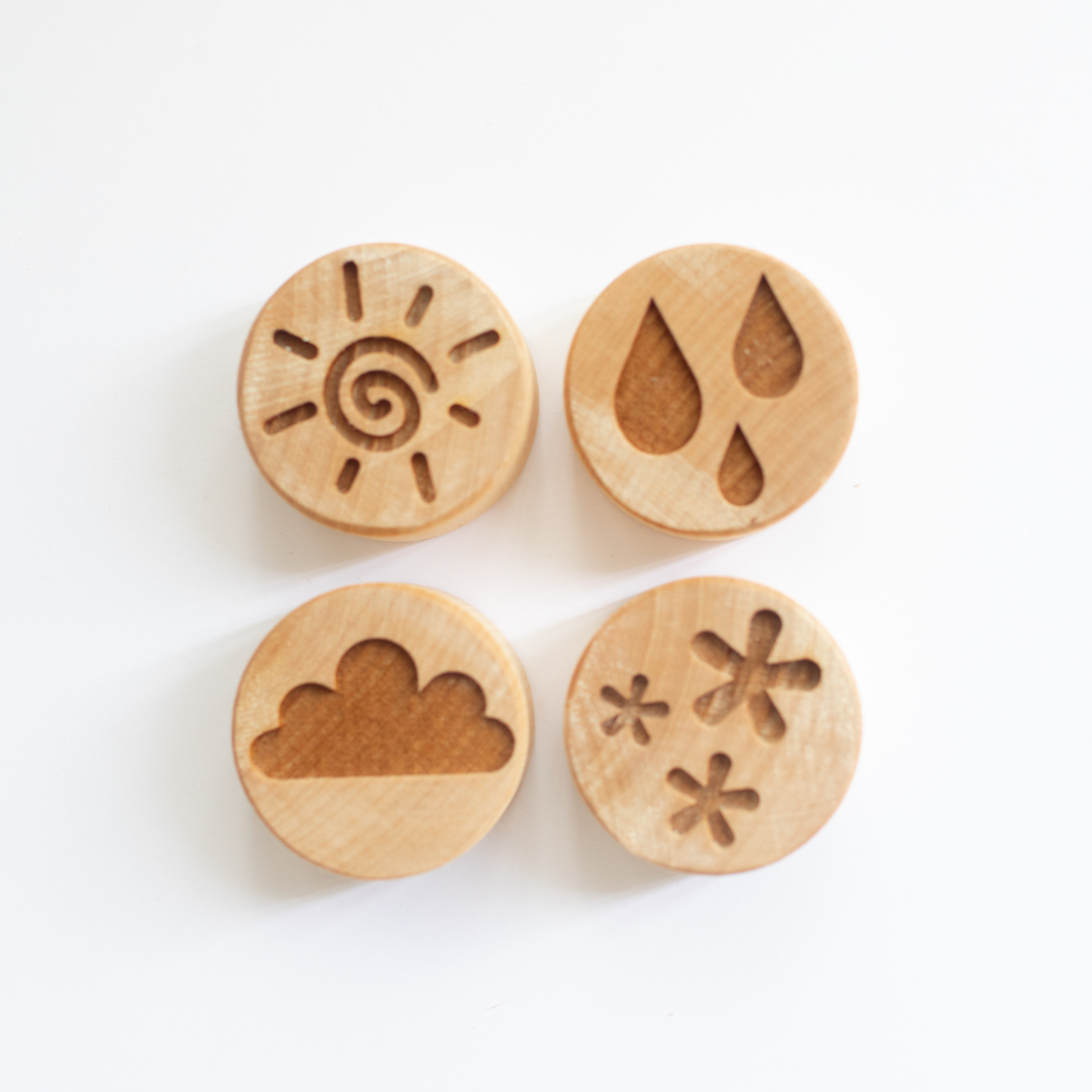 Houten stempelset - Het weer