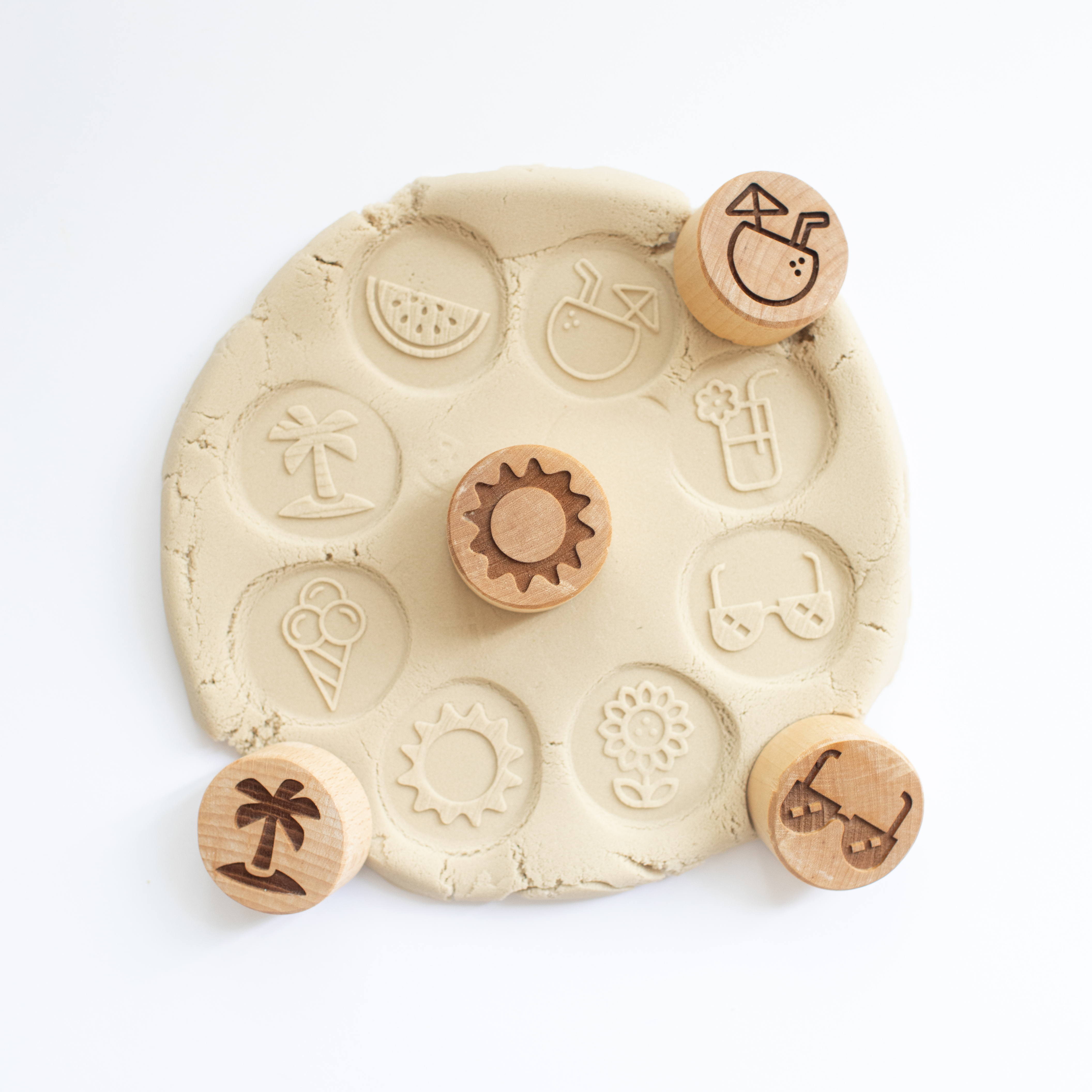 Houten stempelset - De zomer