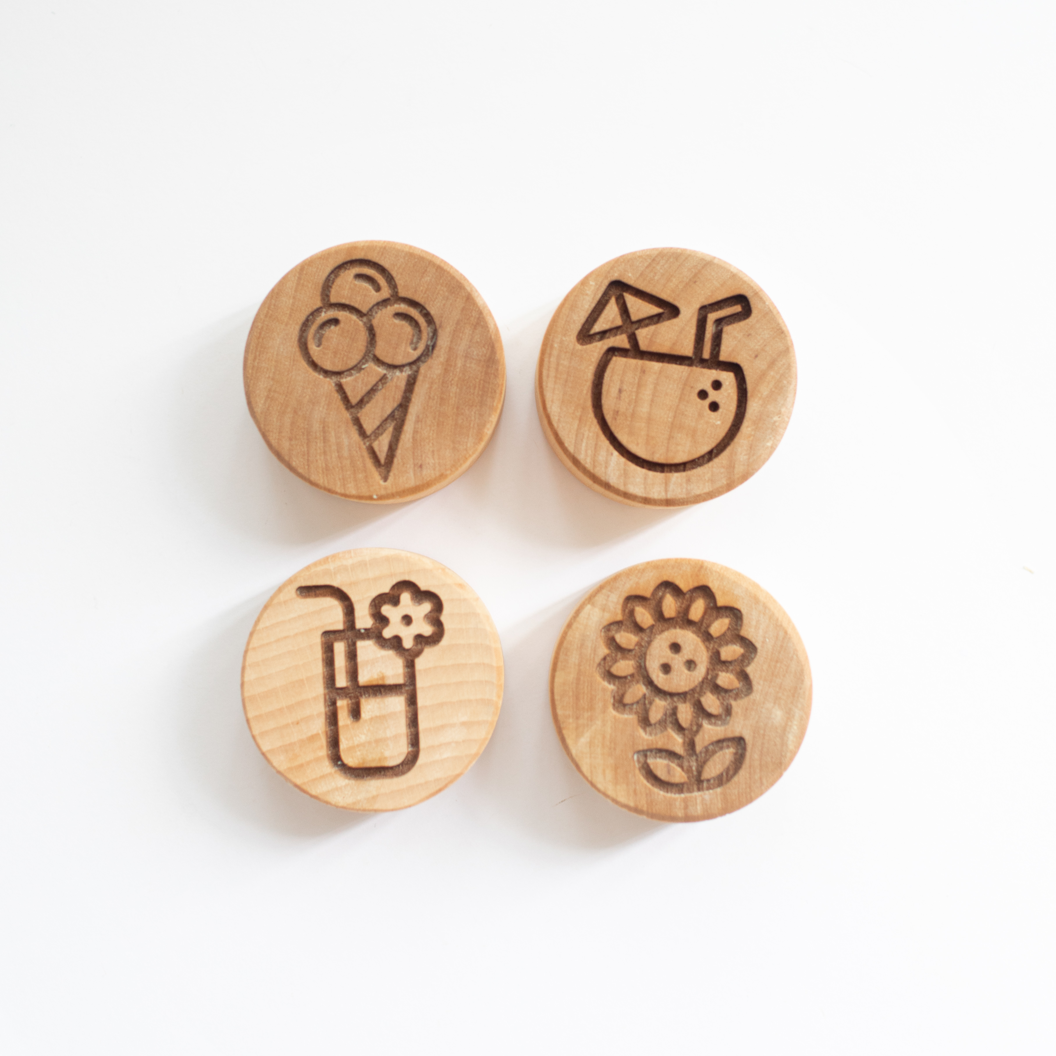 Houten stempelset - De zomer