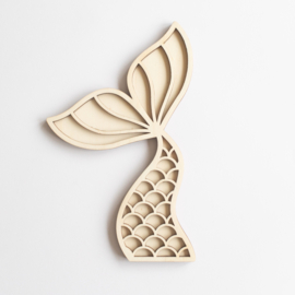 Houten speeltray - Zeemeermin staart
