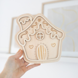 Houten speeltray - Koekhuisje