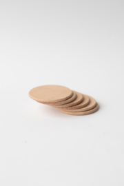 6 platte houten schijfjes
