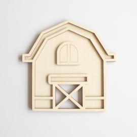 Houten speeltray - Schuur