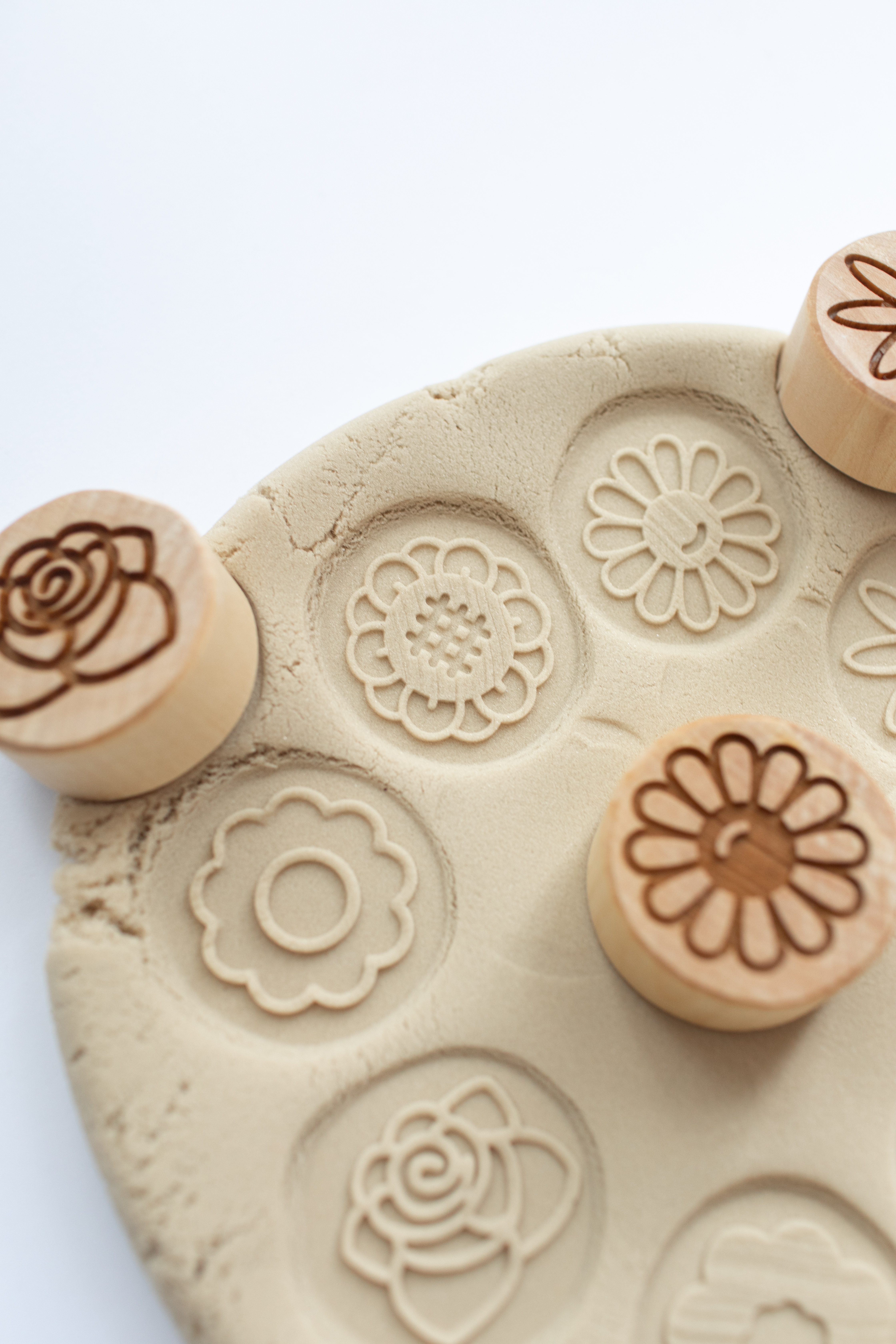 Houten stempelset - Bloemen