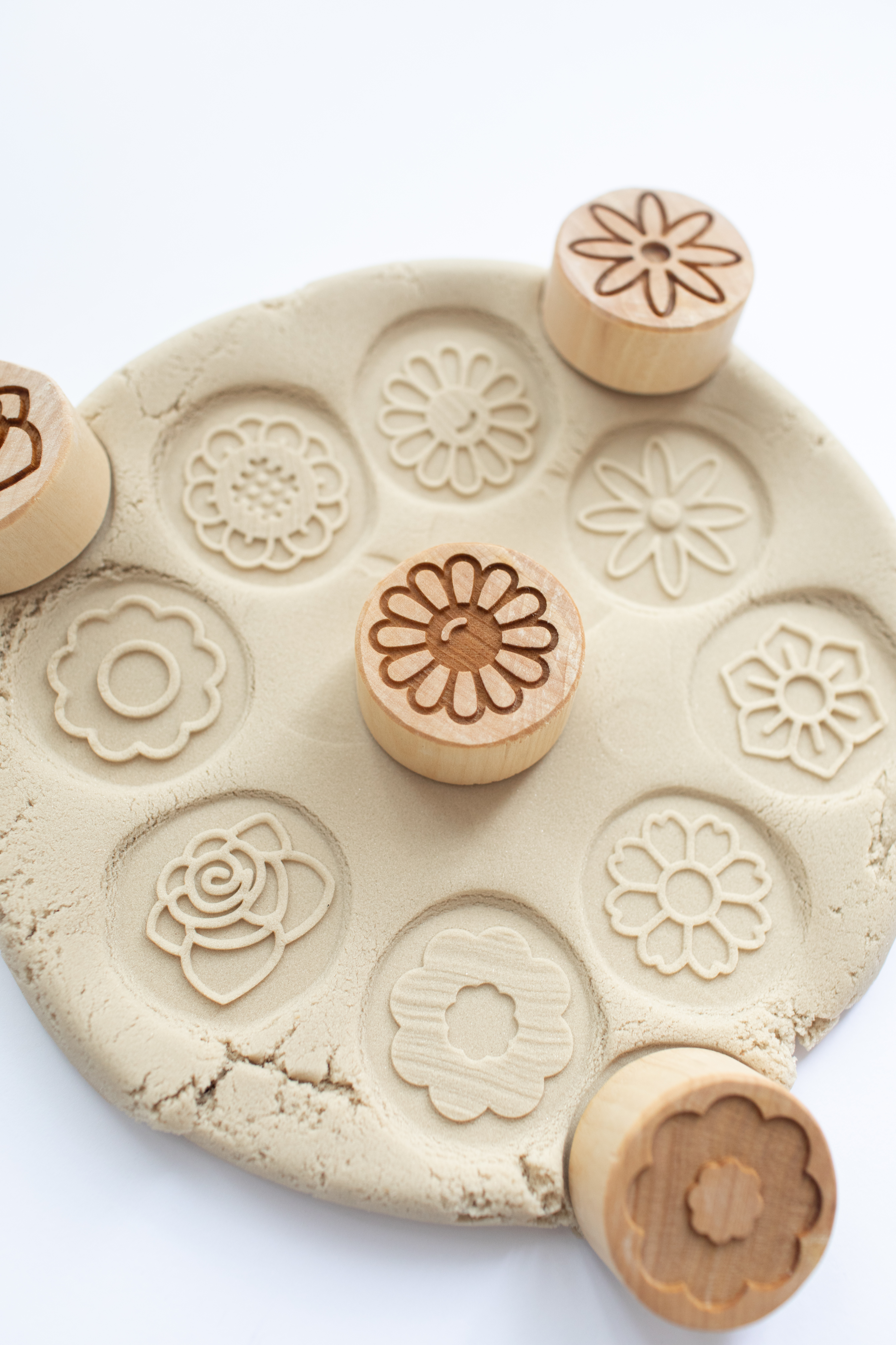 Houten stempelset - Bloemen