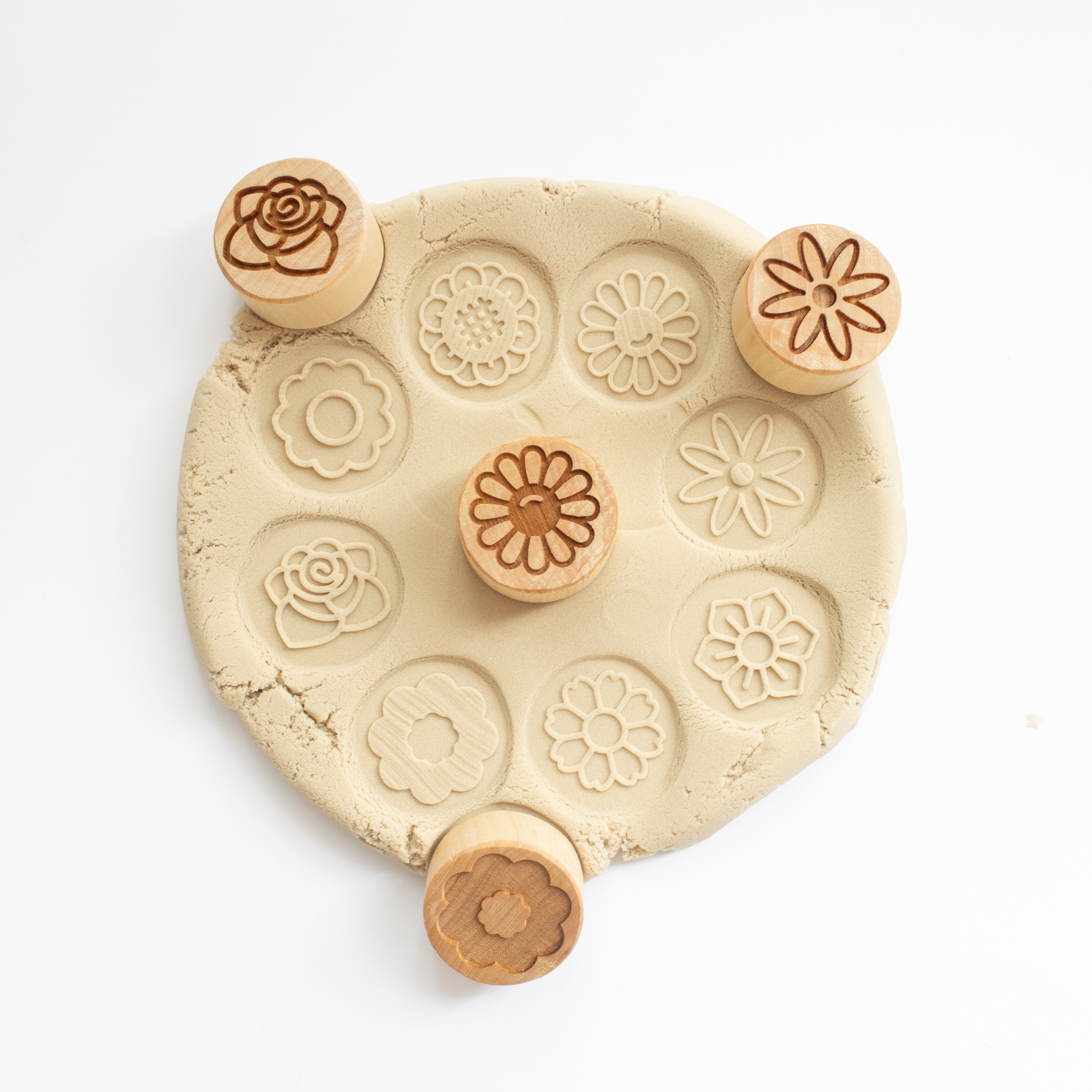 Houten stempelset - Bloemen