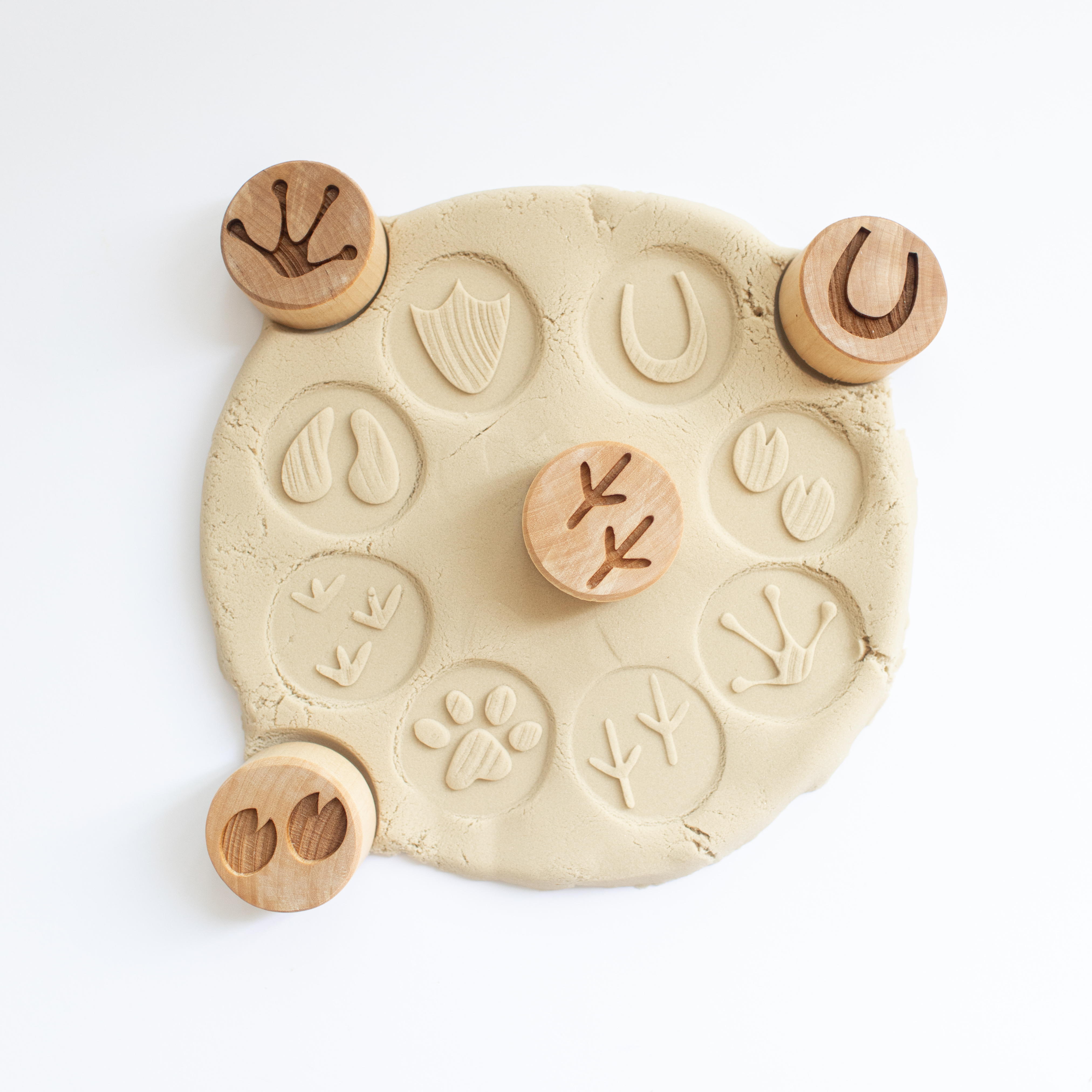 Houten stempelset - Dierensporen