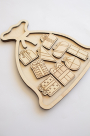 Houten speeltray - De zak van de kerstman!