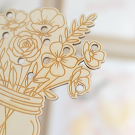 Verzamelplankje - Glazen pot met bloemen
