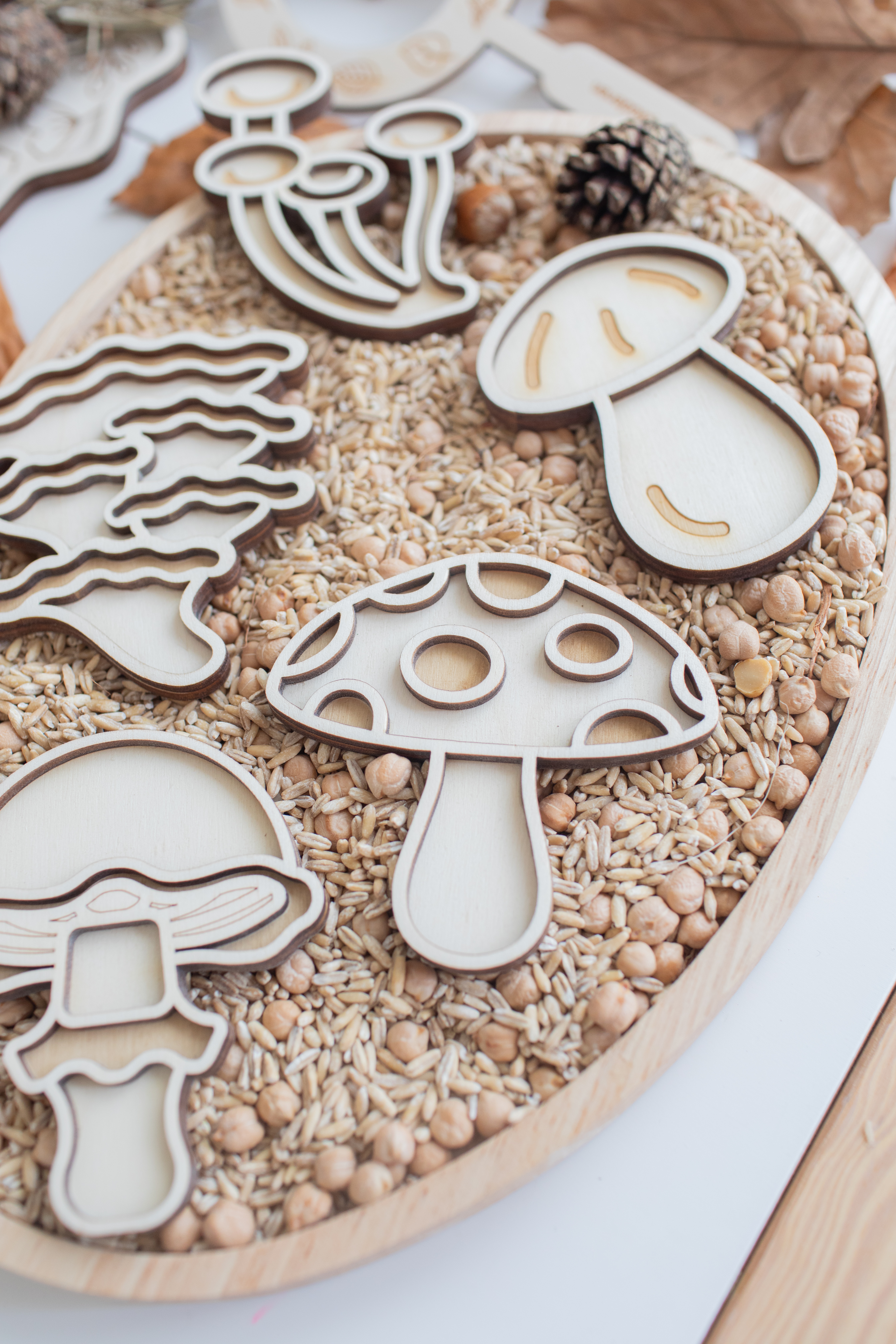Speeltray miniset - Paddestoelen