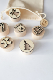 Houten Stempel set  - Kerst -