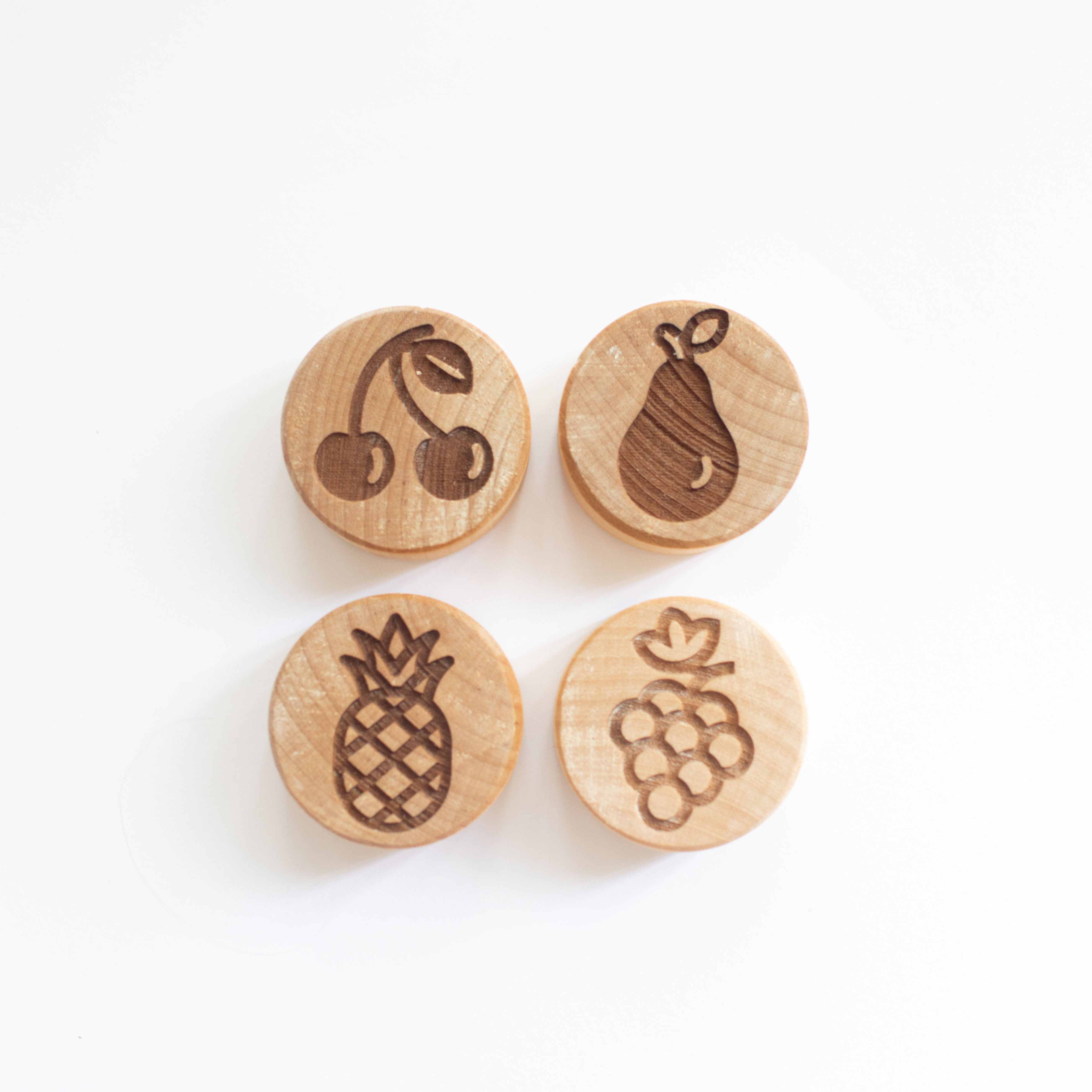 Houten stempelset - Fruit