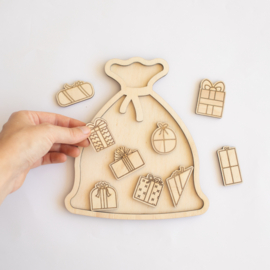 Houten speeltray - De zak van sinterklaas!