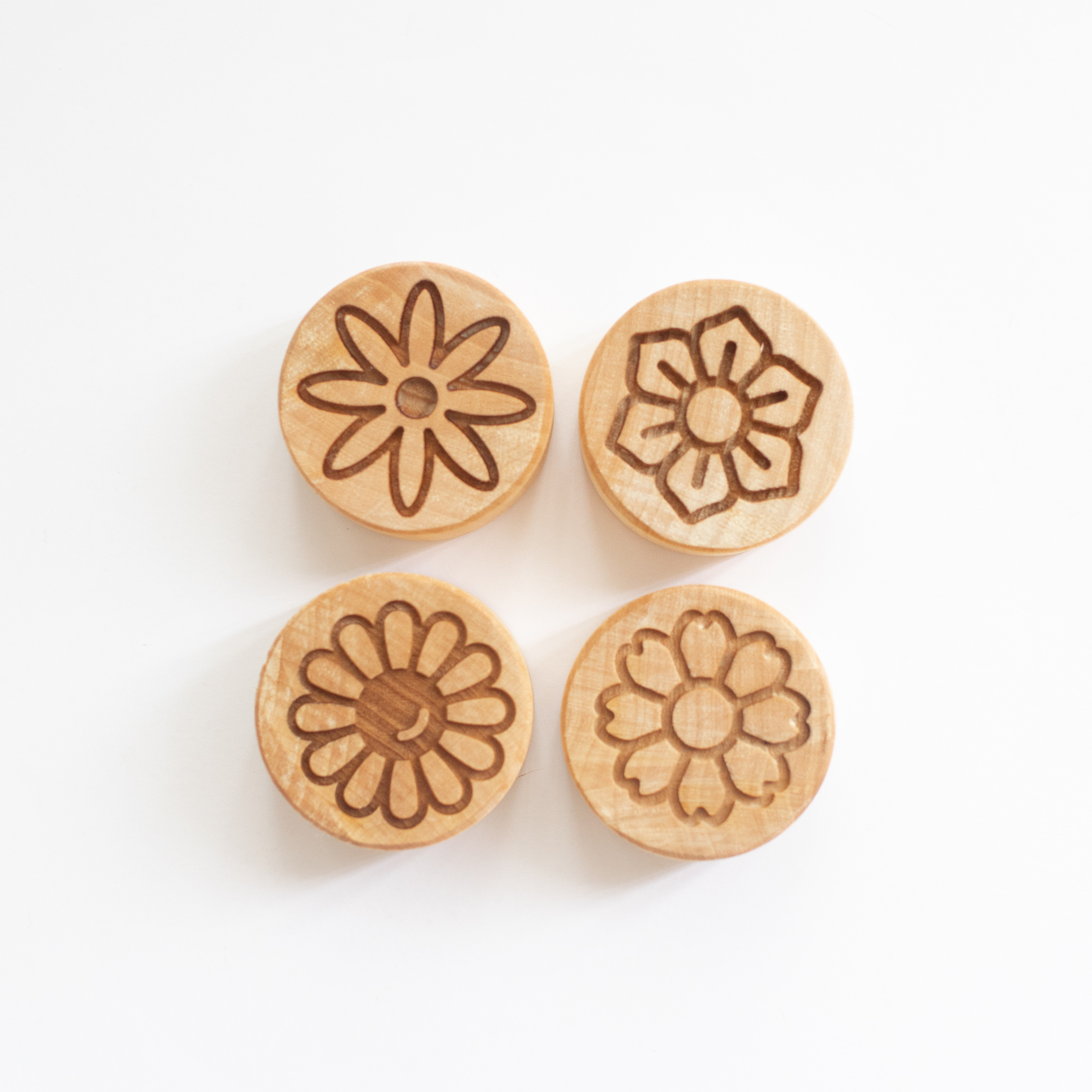 Houten stempelset - Bloemen