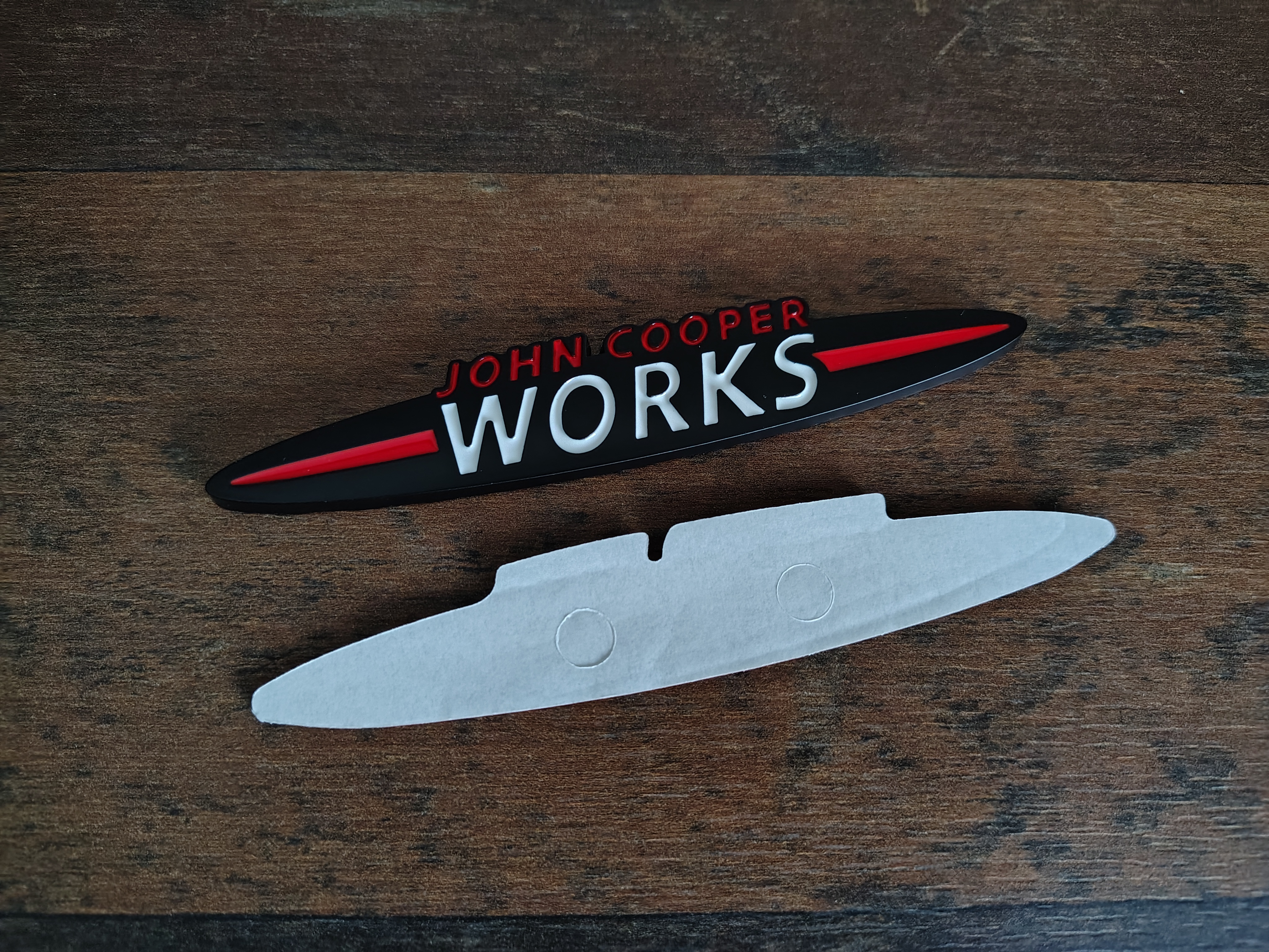 Embleem "JCW" Mini Cooper S / NIEUW!!!  John Cooper Works !!/ Black Edition