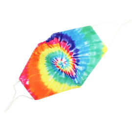Wasbaar mondkapje tie dye spiral rainbow