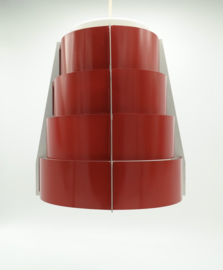 Set of 2 Vintage Multi Layered lamellar Pendant Light Red (also available separately)