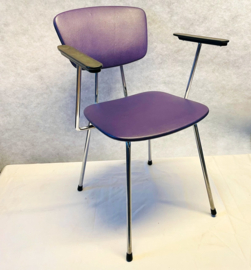 Set of four Gispen-like kitchen chairs in purple