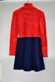 Vintage kinderjurk rood/blauw/wit