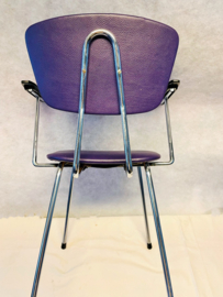 Set of four Gispen-like kitchen chairs in purple