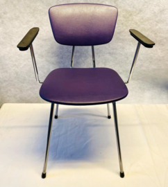 Set of four Gispen-like kitchen chairs in purple