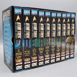 Box met 10 videobanden VHS van star trek deel 1