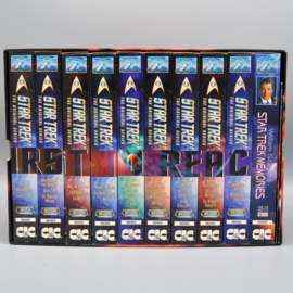Box met 10 videobanden VHS van star trek deel 2