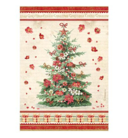 DFSA41131 - Stamperia Rice Paper A4 – Classic Christmas boom
